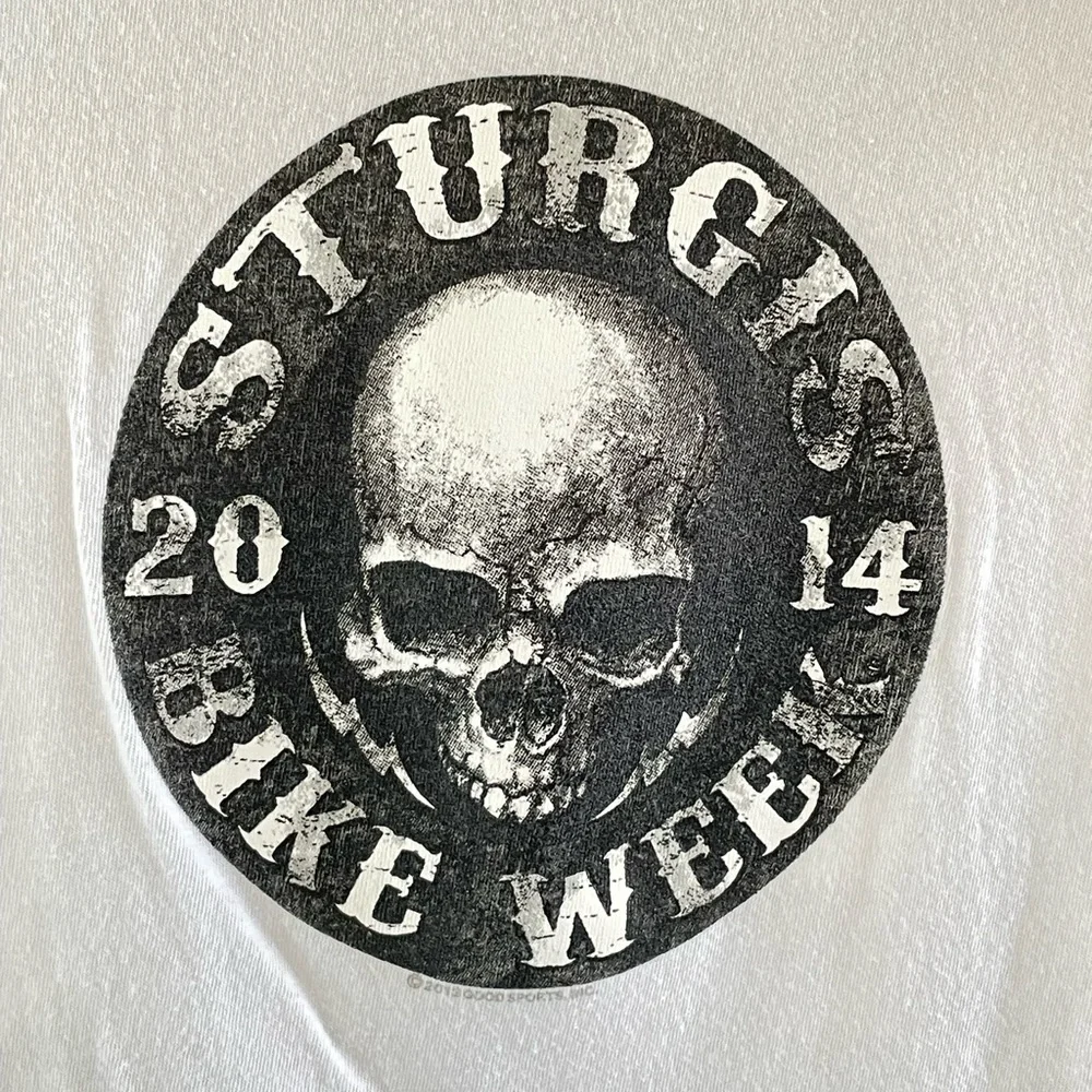 Sturgis Bike Week 2014 Skull Graphic Tee - White - Picture 3 of 8
